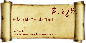 Pádár Ábel névjegykártya